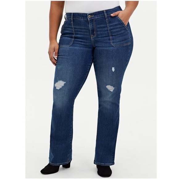Torrid Slim Boot Vintage Stretch Mid‎ Rise Jeans In Rockstar Size 30R - Picture 1 of 14
